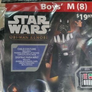 Star Wars Dath Vader boys M-8 Halloween costume NWT